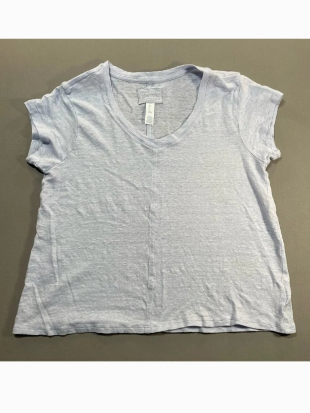 Sigrid Olsen 100% Linen V-Neck Short Sleeve Tee - Womens Large (FITS MEDIUM)
